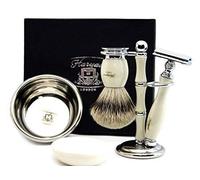 Badger Hair Shaving Brush with Shaving Razor Soap and Bowl Luxury Shaving Kit Set
