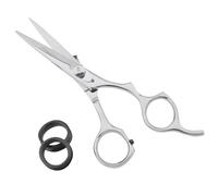 Haryali London, 6.5” Hair Cutting Scissor - Professional Hair Scissor with Offset Handle & Adjustable Screw, Gloss Silver Hair Scissor with Finger Rest, Hair Shears for Barbers & Stylists