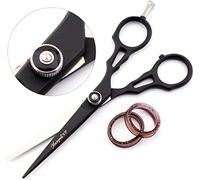 Haryali London Black Professional Barber 5.5" Hairdressing Scissors Hair Cutting Salon Shears with Adjustable Screw & Razor Sharp Edges