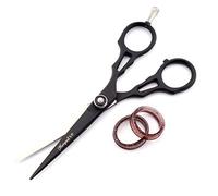 Haryali London Hairdressing 5.5 Inch Hair Cutting Scissors- Perfect Barber Scissor for Hair Cutting with Adjustable Screw- Black Sharp Hair Scissor