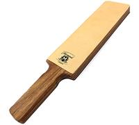 Haryali London, Leather Razor Strop - Double Sided Paddle Strop - Extra Wide Wood Leather Paddle Strop for Honing and Sharpening Straight Razor & Knives
