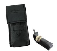 Haryali London, Leather Shaving Brush Case - Shaving Brush Travel Cover for Men - Protective Wet Shaving Tool Holder Case for Travel Grooming Accessories