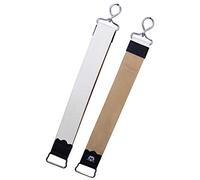 Haryali London Leather Strop - Straight Razor Strop - Double-Sided Belt - Honing Tool - Strop Leather for Sharpening - Brown - Honing Strop - Hook Ends - for All Blades and Knives - Sharpening Strop