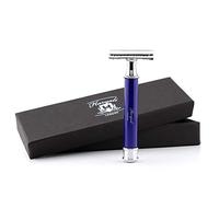 Haryali London Mens Double Edge Safety Razor with Blue Handle Beard And Mustache Clean Shave Shaving Razor for Men
