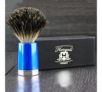 Haryali London, Mens Shaving Brush - Black Badger Shaving Brush with Blue Handle, Soft Bristle Shaving Brush with Classic Box, Wet Shaving Brush for Shaving Cream & Soap