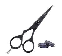 Haryali London Professional Black Left Handed 5.5" Hairdressing Barber Scissors Hair Cutting Salon Shears with Adjustable Screw