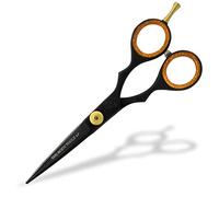 Haryali London, Professional Hairdressing Barber Scissors - 5.5 Inch Hair Cutting Shears with Adjustable Screw- Black Hairdresser Scissor for Beard, Mustache and Precision Grooming