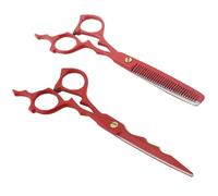 Haryali London, Professional Right Handed Red Barber Scissors Set - 6.5 Inch Hairdressing Barber Scissors and Hairdresser Thinning Scissors Set for Hair Cutting Precision Grooming
