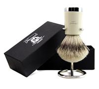Haryali London Pure Silver Tip Badger Hair Shaving Brush for Men with Brush Stand/Holder