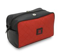 Haryali London Water-Resistant Leather Toiletry Bag for Men Large Travel Wash Bag Shaving Dopp Kit Bathroom Gym Toiletries Makeup Organizer (Red)