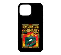 Harz Mountains Germany Flag Vintage Railway Travel Art Case for iPhone 16 Pro Max