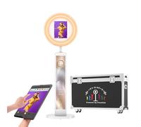 HARZHI Ipad Photo Booth Compatible with Ipad 12.9in 10.9in 10.2in, Portable Photo Booth Shell Stand Stand Software APP Control Right Box, Music Sync, Flight Case