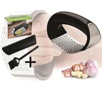 Has & Fas Garlic Press Stainless Steel 304, Garlic Mincer Roller Presser Rocker Smasher Chopper Grinder Crusher Ginger Squeezers Home & Kitchen Best Cooking Gadgets 2024, Free Silicone Peeler & Brush