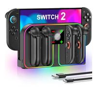 HASACOOL Switch 2 Controller Charger,Fast Charging Dock for Nintendo Switch 2 Joy con with RGB Lights & LED Indicator, Magnetic Joy con Charger - NS 2 Charge Dock Accessories