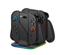 HASACOOL Switch 2 Controller Charger with Ergonomic Grip,Fast Charging Dock for Nintendo Switch 2 Joy con with RGB Lights & LED Indicator, Magnetic Joy con 2 Charger Dock Accessories