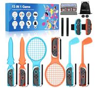 HASACOOL Switch 2 Sports Accessories,13 in 1 Sports Bundle for Nintendo Switch 2, Family Party Games Accessories Kit with Golf Clubs, Tennis Rackets, Swords, Soccer Leg Straps, Wrist Band