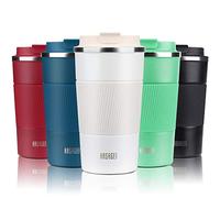 HASAGEI Travel Mug, Insulated Coffee Cup with Leakproof Lid - Vacuum Insulation Stainless Steel for Hot and Cold Water Coffee and Tea 380ml/13oz White