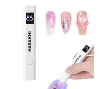 Hasakhi Handheld UV Light for Gel Nails Mini Nail Dryer for Gel Polish Nail Glue Cordless Gel X Nail Lamp Rechargeable with LCD Display Nail Polish Curing Lamps for Home DIY Manicure Nail