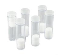 Hasaller 10PCS Clear Round Coin Tubes, Plastic Coin Storage Coin Collection Box Protective Tube Holder(27mm)
