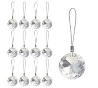 Hasaller 12Pcs Christmas Tree C-rystal Ball Ornaments Pris-m Balls Rainbow Cr-ystal Sunc-atcher Window Decorations Glass Hanging Chandelier Drops Pendant for Feng Shui Xmas Party Wedding Home Decor(B)