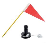 Hasaller 47 Inch Aluminum Alloy Safety Flag Base Kit with Red Nylon Flag for Kayak Canoe Boat and Marine DIY Accessories