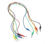 Hasaller 5 PCS Banana to Clip Test Leads 1m 15A Copper Wire Multimeter Probe Cables with Insulated Covers for Electrical Lab Testing