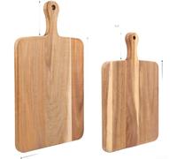Hasaller Acacia Wood Cutting Board for Kitchen Chopping Double Sided Natural Hygiene Modern Simple Design 38 x 19 x 2.2 cm and 41 x 12 x 1.5 cm Two Piece Set(30 * 21 * 1.5cm)