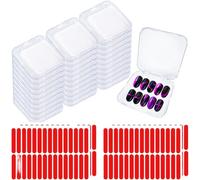 Hasaller Acrylic Nail Display Box with Double Sided Tape for Press On Nails 30 Pcs