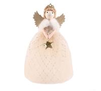 Hasaller Angel Topper Christmas Tree Decorations Fairy For Top of Christmas Tree Angel Christmas Tree Topper 26 * 15cm Christmas Tree Angel Topper with Wing Christmas Decorations(Gold)