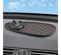 Hasaller Anti Slip Car Dashboard Mat with 360 Degree Phone Mount Holder and Mobile Number Plate for Temporary Parking Contact (black brown)