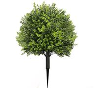 Hasaller Artificial Boxwood Ball Tree Topiary with Ground Spike UV Resistant Anti Fading Plastic Greenery Shrub for Indoor Outdoor Garden Patio Balcony Decor 60cm Lifelike Faux (Style 1)
