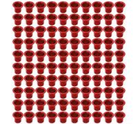 Hasaller Candle Holders Anodized Wine Red Small Flat Edge Tea Wax Base Holder Aluminum Taper Candle Holder Heat Resistant Metal Tealight Cup Holders for Taper Candles(100Pcs)