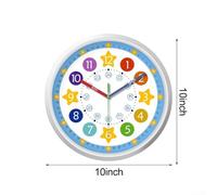 Hasaller Children's Silent Rainbow Wall Clock for Home and Study Spaces in 10 or 12 Inch(10inch)