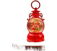 Hasaller Chinese New Year Decoration Prosperity LED Lantern Night Light with Water Filled Design and Built In Music Red Plastic Oriental Style for Festival Home Table Desk Indoor(F)
