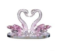 Hasaller Collectible Figurines for Swan Ornaments for CRYSTAL Swan Wedding for Couple Clear Figurine Ornaments Swan for CRYSTAL Ornaments Home Decoration Crafts for CRYSTAL Decoration(for PINK)