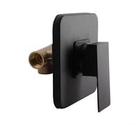 Hasaller Concealed Shower Mixer Taps Wall Mount Brass Single Lever Shower Mixing Tap Wallmounted Hot and Cold Water Mixing Valve Single Outlet Concealed Shower Valve for Bathroom(Black)
