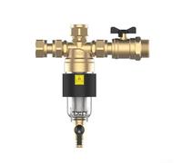 Hasaller DN20 Magnetic Boiler Filter for Central Heating Systems with 3/4 Inch External Thread Black Engineering Plastic and Brass Construction for HVAC Equipment Rust Scale and S