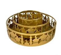 Hasaller Eid Decorations Trays 3Pcs Ramadan Tray Eid Ramadan Mubarak Trays Ramadan Decorations for Home Table Castles Cutout Metal Ramadan Plates(A)