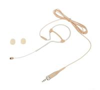 Hasaller Ergonomic Design Beige Single Earhook Headset Mic Portable Microphone Omnidirectional Beige Lapel Microphone for Glasses Hats Headphones