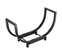 Hasaller Firewood Storage Rack 24Inch Firewood Rack Indoor Outdoor Log Holder Metal Wood Storage Stand Heat-Resistant Wrought Iron Frame with Handles for Fireplace Fire P-it Patio Garden Black