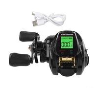 Hasaller Fish Bite Alarm Digital Fishing Baitcasting Reel Counting Depth Position 7.2:1 Gear Ratio Fishing Reel with Digital Bite Alarm And Depth Positioning for Enhanced Catching(Orange Right)
