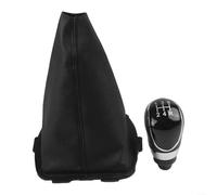 Hasaller Gear Shift Knobs 5/6R Speed Manual Transmission Shifter Lever Car Gearbox Sti-ck Shifter Lever Knob with ABS Plastic Head and Leather Dust Cover for Ford Fiesta 2008-2012(5R Speed)