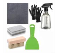 Hasaller Headstone And Marble Cleaner Kit With 7 Essential Tools Including Microfiber Cloth, Bristle Brush, Spray Bottle, Gloves, Sponge, And Plastic Scraper