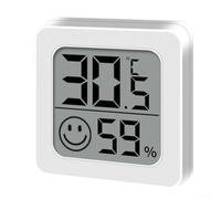 Hasaller Indoor Temperature and Humidity Meter with LCD Display, Compact 4.5cm Digital Thermometer Hygrometer with Cheerful Face Design for Home Office Greenhouse Monitoring,