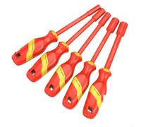 Hasaller Insulated Socket Wrenches 1000V VDE Insulated Socket Wrench Insulation Nut Driver Spinner Sockets Hexagonal Sockets Wrench Screwdriver for Hybrid Electric Vehicles(8mm)