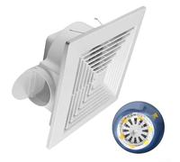 Hasaller Integrated Ceiling Ventilation Fans 20x20cm White Powerful Silent Exhaust Fans Ceiling Mounted Exhaust Fan Bathroom Extractor Fan for Kitchen Bathroom Household(24 * 24cm)