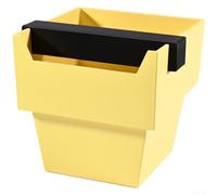 Hasaller Large Trapezoid Coffee Knock Box 1.2L Capacity with Square Knock Bar and Anti Slip Silicone Base for Home or Espresso Grounds Disposal in Red Green Yellow White o(Lemon Yellow)