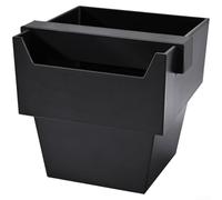 Hasaller Large Trapezoid Coffee Knock Box 1.2L Capacity with Square Knock Bar and Anti Slip Silicone Base for Home or Espresso Grounds Disposal in Red Green Yellow White o(Deep Black)