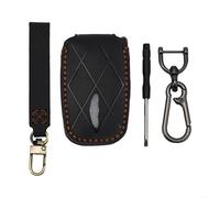 Hasaller Leather Car Key Cover for Hyundai Genesis GV60 GV90 G90 2022 2023 8-Button Remote Key Protector in Black Blue Brown Full Coverage Shock Absorbing Anti-Drop Design(Black)