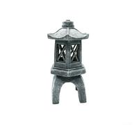 Hasaller Pagoda Garden Statue Solar-Powered Zen Lantern Outdoor Decor for Landscaping Pathways Rock Gardens and Japanese Style Courtyards Made of Weather-Resistant Polyresin Grey(C)